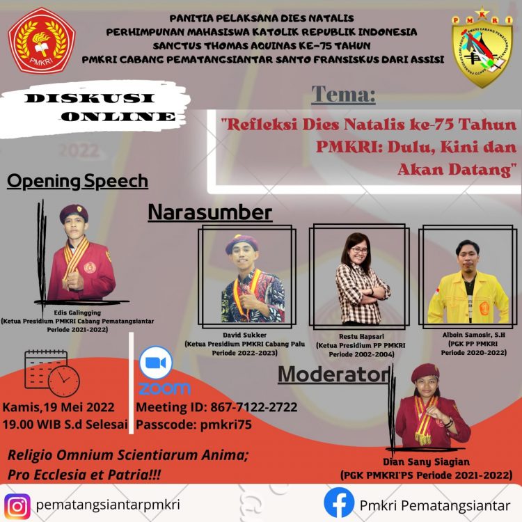 Sambut Dies Natalis, PMKRI Siantar Gelar Diskusi Bertajuk “PMKRI Dulu, Kini, dan Akan Datang”